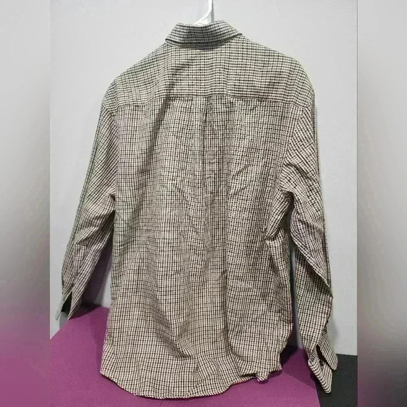 Van Heusen Mens Plaid Long Sleeve Dress Shirt Size Large 16-16.5 Brown Red Black - Picture 4 of 4